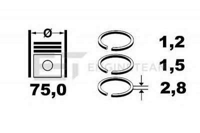 ET ENGINETEAM r4000100 -  Комплект поршневых колец